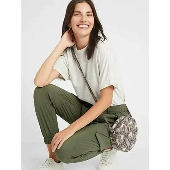 Banana Republic Tie Waist Cargo Jogger Pants Green Women's Size XXL H14705 - Picture 15 of 15